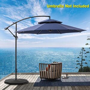 Crestlive Products 120 LBS 4Pcs Patio Offset Umbrella Base, Heavy Duty Plastic Cantilever Weights, Water & Sand Filled Octagon Umbrella Stand for Outdoor, Lawn, Garden (Black)