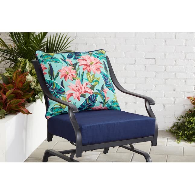 Tropical Blue Deep Seat Replacement Cushion 24 x 24 x 5.75 in & 24 x 22.5 x 5.75 in (Set of 2 Shipped in Re-sealable Vacuum Storage Bag) for Outdoor Patio Furniture