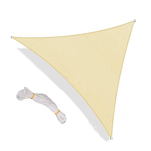 TAKEFUNS Triangle Waterproof Patio Awning Garden Tent Canopy,Sun Shade Sail Sun Protective Screen Shelter for Patio Garden Outdoor Facility Activities - 8x8x8ft (Beige)