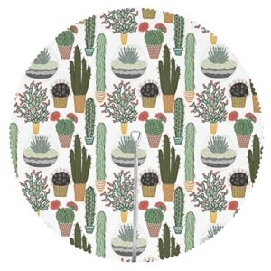Lirduipu Cactus Pattern Round Outdoor Tablecloth,Outdoor and Indoor Round Tablecloth with Umbrella Hole and Zipper,for Patio Garden Tabletop Decor(72" Round,Multicolor)