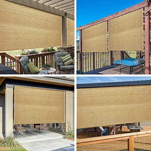 Shatex Garden Shade Fabric Adjustable Vertical Side Wall Panel for Patio/Pergola/Window 6x5ft Wheat