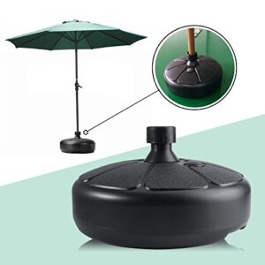 DEWIN Umbrella Base - Patio Umbrella Base Stand For Weights Plastic Replacement Parts, Umbrella Stand,Fillable Mobile Umbrella Base, Plastic Outdoor Patio Yard Garden Round Shape Water Stand