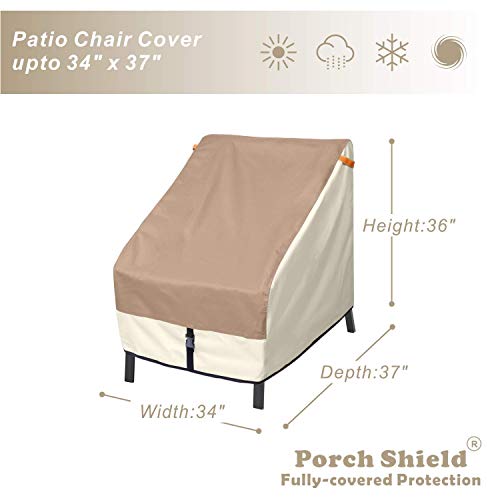 Porch Shield Patio Furniture Cover - Square Table Cover 84 x 84 inch Bundles with Outdoor Chair Cover 34W x 37D x 36H inch - 2 Pack