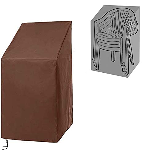 Patio Chair Covers,Stackable Patio Home Chair Cover,Durable/Waterproof/Dustproof Furniture Cover with Adjustable Hem Cord for Easy Fitting,Large Outdoor Stacking Chairs Cover 25" L x 25" W x 47" H