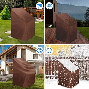 Patio Chair Covers,Stackable Patio Home Chair Cover,Durable/Waterproof/Dustproof Furniture Cover with Adjustable Hem Cord for Easy Fitting,Large Outdoor Stacking Chairs Cover 25" L x 25" W x 47" H