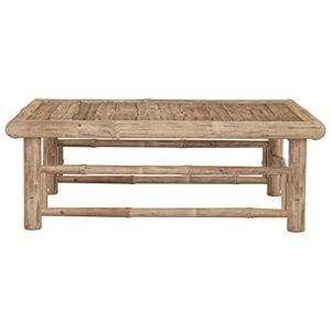 Tidyard Garden Table Bamboo Patio Coffee Side Table for Terrace, Balcony, Backyard, Outdoor Furniture 25.6 x 25.6 x 11.8 Inches (W x D x H)