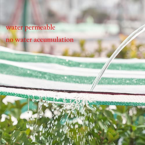 ZYHZJC Shade sail, Sunblock Shade Cloth 90% Sun Shade Sail with Grommets Heat Insulation Breathable Shade Fabric Sun Block for Patio, Garden, Backyard (Color : Green White Stripes, Size : 3x5m)