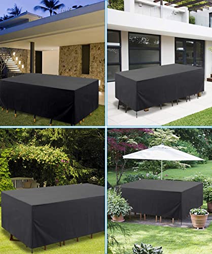 SOUKAHU Patio Furniture Set Cover Outdoor Sectional Sofa Set Covers, Outside Table Cover Waterproof Rectangle, Waterproof Patio Table and Chair Cover 83.5× 52× 29Inch