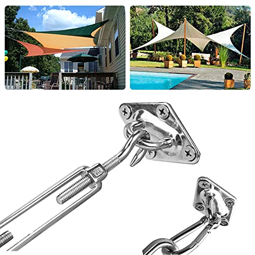 S.yeoo Sun Shade Sail Hardware Kit, Heavy Duty 316 Stainless Steel for Rectangle Shade Sails Installation, Rectangular Square Shade sail for Outdoor Terrace Lawn Garden (Rectangle-6M-1 Set)