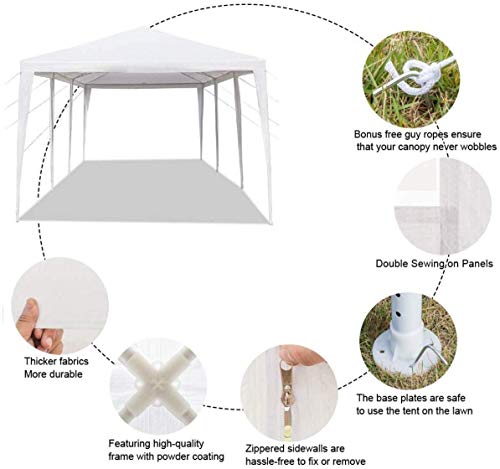 10' X 30'Outdoor Gazebo Canopy Tent,Party Wedding Tent Heavy Duty Gazebo Pavilion,Large BBQ Patio Tent Grill Commercial Camping Tent Shelter for Garden Backyard Lawns,with 5 Removable SideWalls,White