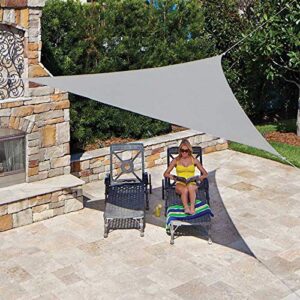 gotgelif triangle sun shade sail canopy 12′ x 12′ x 12′ uv block 180gsm sunshade cover protection awning for patio outdoor garden backyard activities (gray)