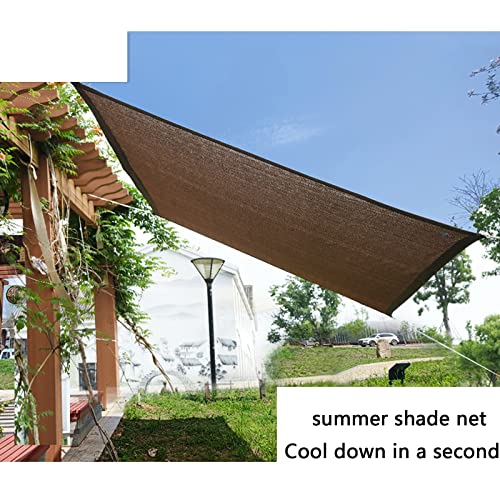 Zlovne Shade Cloth Shade Mesh Tarp,90% Uv Resistant Breathable Shade Net,Brown Shade Netting for Outdoors,Gardens Terrace Courtyard Balcony Car,Insulation Anti-Aging Shade Fabric (6.5ftx6.5ft)