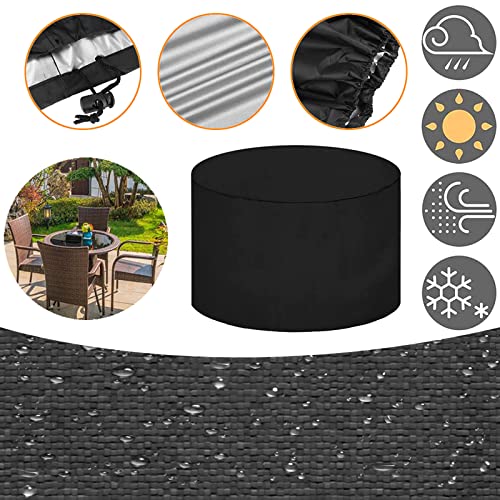 XYXH Round Patio Furniture Cover Waterproof 40" D x 20" H, Garden Furniture Covers, Outdoor Table Chair Covers, Tear Resistant Durable Oxford Fabric Sun Protection