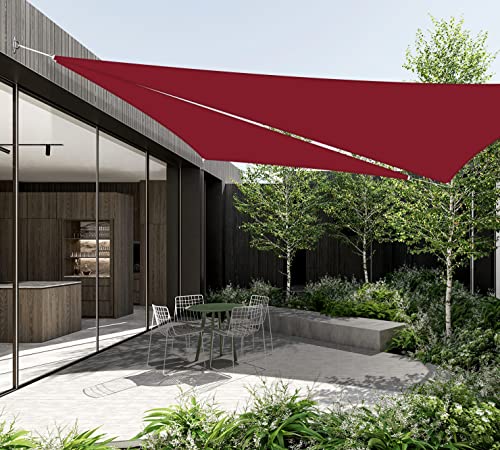 Windscreen4less Right Triangle Red 16'x16'x22.6' Terylene Waterproof Sun Shade Sail UV Sesistant Canopy Awning Shelter Fabric for Patio Yard Lawn Garden Outdoor Activities - Customized Sizes