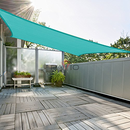 Patio Paradise 8' x 12' Turquoise Sun Shade Sail Rectangle Canopy UV Block Awning Heavy Duty Commercial Grade for Patio Backyard Lawn Garden Outdoor Activities