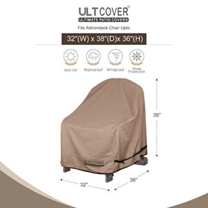 ULTCOVER Waterproof Patio Adirondack Chair Cover for Outdoor Chair Size Upto 32W x 38D x 36H inch