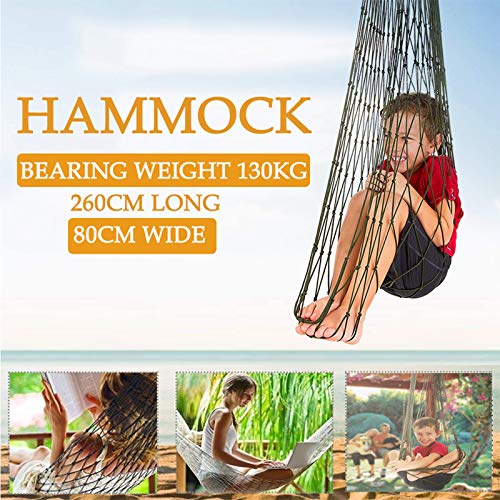 Upgraded Hanging Hammock Mesh Swing Seat, Portable Garden Outdoor Hammock, Fun Rope Pod Chair for Camping, Travel, Hiking and Backyard Relaxation, Easy to Hang and Comfortable, Fit Kids, Teens, Adults