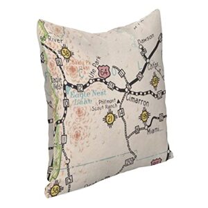 ArogGeld Waterproof Outdoor Throw Pillow Cover,Philmont Scout Ranch Map Cushion Cover,Outdoor Decorative Pillow case for Garden Patio Tent Couch,Housewarming Gift,18"×18"