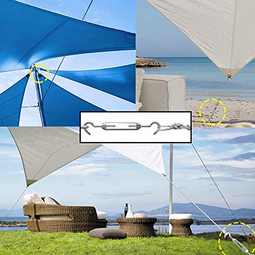 FOLUXING Shade Sail Hardware Kit for Rectangle or Square Sun Shade Sail Installation in Patio Lawn Garden, 304 Grade Stainless for Garden Outdoors(40Pcs)