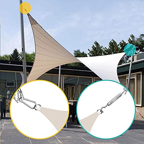 FOLUXING Shade Sail Hardware Kit for Rectangle or Square Sun Shade Sail Installation in Patio Lawn Garden, 304 Grade Stainless for Garden Outdoors(40Pcs)