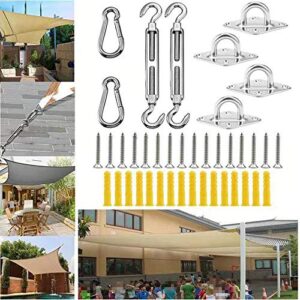 FOLUXING Shade Sail Hardware Kit for Rectangle or Square Sun Shade Sail Installation in Patio Lawn Garden, 304 Grade Stainless for Garden Outdoors(40Pcs)