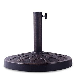 salches cast umbrella stand, 30lbs heavy duty umbrella stands for outside, outdoor umbrella holder for garden/beach/patio/deck/porch, classic round market umbrella base