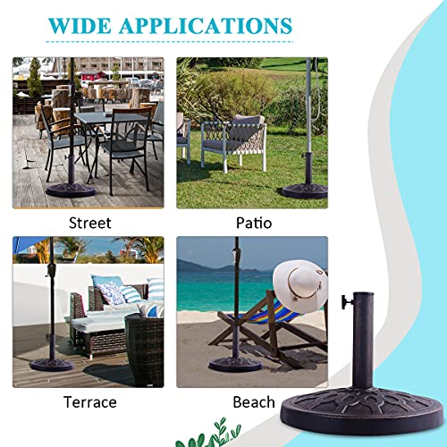 Salches Cast Umbrella Stand, 30lbs Heavy Duty Umbrella Stands for Outside, Outdoor Umbrella Holder for Garden/Beach/Patio/Deck/Porch, Classic Round Market Umbrella Base