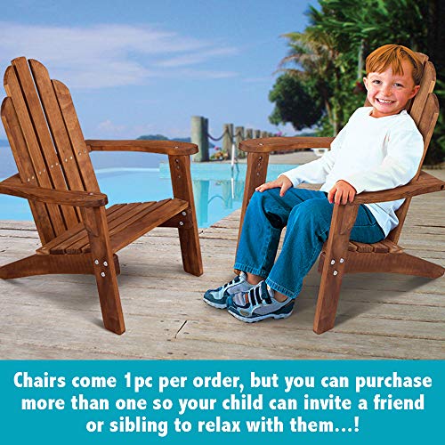 Maxim Child’s Adirondack Chair. Kids Outdoor Wood Patio Furniture for Backyard, Lawn & Deck