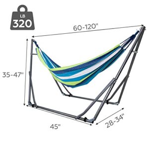 YUSING Hammock with Stand, Adjustable Heavy Duty Steel Frame, Portable Hammock for Indoor, Outdoor, Camping, Garden, Yard, Porch, Patio