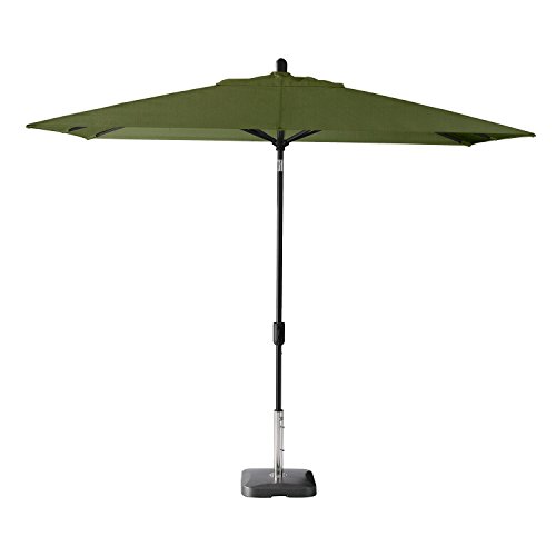 Secret Garden Home Goods Laguna Cove 10' x 6.5' Rectangular Auto Tilt Market Umbrella (Black Sapphire, Sunbrella- Fern)