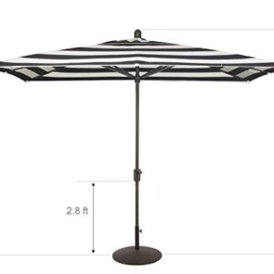 Secret Garden Home Goods Laguna Cove 10' x 6.5' Rectangular Auto Tilt Market Umbrella (Black Sapphire, Sunbrella- Fern)