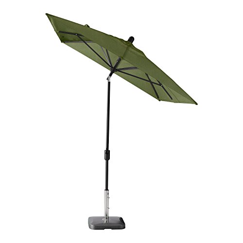 Secret Garden Home Goods Laguna Cove 10' x 6.5' Rectangular Auto Tilt Market Umbrella (Black Sapphire, Sunbrella- Fern)