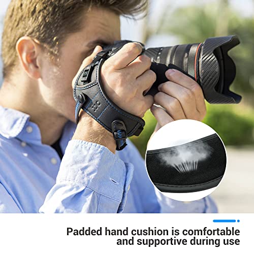 JJC Deluxe Camera Hand Grip Strap for Canon EOS 6D Mark II 5D Mark IV III 7D 2000D 90D 80D Rebel T8i T7i T6i T7 T6 Powershot SX70 Nikon D750 D780 D850 D500 D7500 D7200 D5600 D3500 Coolpix P1000 & More