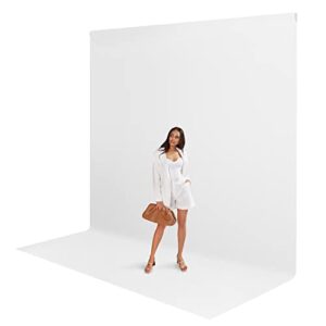 limostudio 10 x 10 feet white photography backdrop background screen, pure seamless white color for photo video studio, photoshoot, portrait, streaming, family events, agg3050
