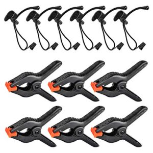 yesker backdrop clamps and background clips 6 pack, 4.4 inch heavy duty clips holder for photography studio video backdrop support stand