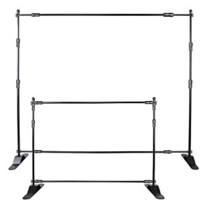 WinSpin 8' Banner Stand Step and Repeat Display Backdrop Banner Stand Adjustable Telescopic for Parties Trade Show Wall Exhibitor Photo Booth Background with Carrying Bag