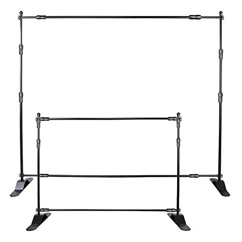 WinSpin 8' Banner Stand Step and Repeat Display Backdrop Banner Stand Adjustable Telescopic for Parties Trade Show Wall Exhibitor Photo Booth Background with Carrying Bag