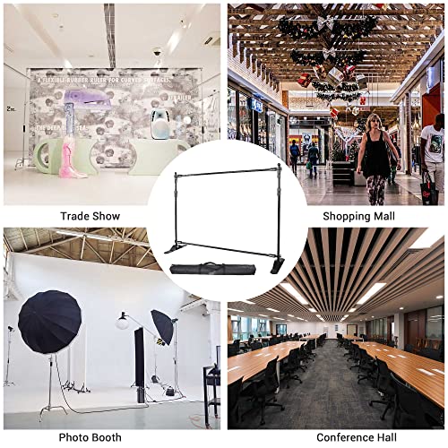 WinSpin 8' Banner Stand Step and Repeat Display Backdrop Banner Stand Adjustable Telescopic for Parties Trade Show Wall Exhibitor Photo Booth Background with Carrying Bag