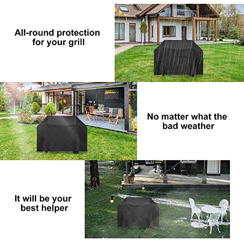 Anti Dust Rain BBQ Grill Cover UV Resistant Grill Covers with PU Coating for Family Dinners Accessories BBQ Grill Barbeque Cover for Home Garden Yard BBQ Tool UV Resistant Grill Covers with PU Coating