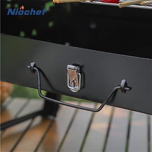 GEEKLLS Charcoal grills BBQ Grill Portable Foldable Box Type Charcoal Barbeque Grills Household Garden Patio Outdoor Camping Heating Stove Picnic Tools