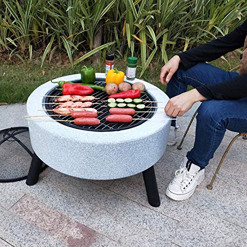 NEWCES Safety Certification Luxury Tripod Grill Wood Burning Barbecues/BBQ Grills/Fire Pit Table Charcoal Barbeque Grills Garden Heater Fire Bowls Multi-Purpose Smoker BBQ Grill