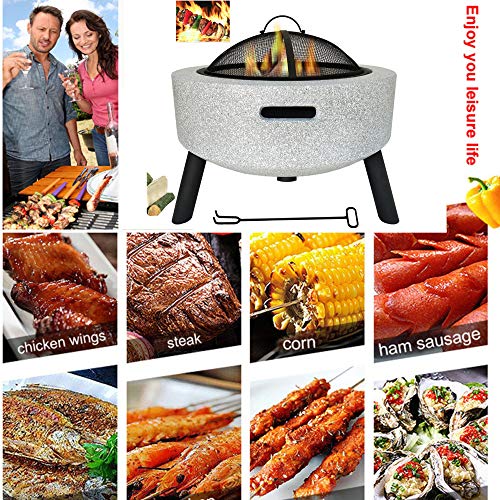 NEWCES Safety Certification Luxury Tripod Grill Wood Burning Barbecues/BBQ Grills/Fire Pit Table Charcoal Barbeque Grills Garden Heater Fire Bowls Multi-Purpose Smoker BBQ Grill