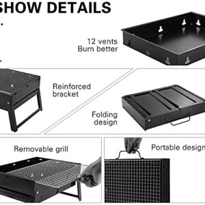 Charcoal Barbecue Grill Portable Folding BBQ Grill Barbecues Outdoor Charcoal Barbecue Desk Cooking for Picnic Garden Terrace Camping Travel Suitable for 3 to 5 People