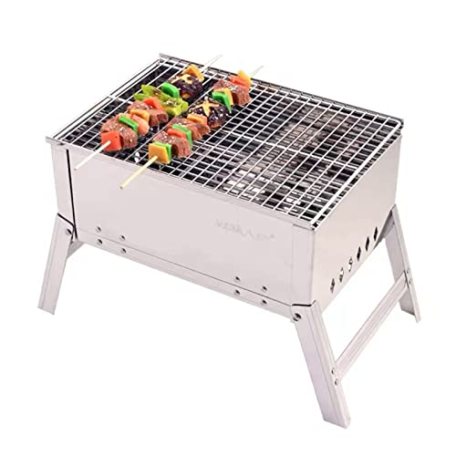 Gdrasuya10 Portable Charcoal Grills Set, Foldable Barbecue BBQ Grill Charcoal Stove Camping Cooker for Garden Outdoor BBQ