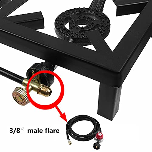 Portable Double Burner Outdoor Gas Stove Propane Cooker with Adjustable 0-20Psi Regulator Hose for Patio Camping, BBQ, Home Brewing, Turkey Fry, Maple Syrup Prep