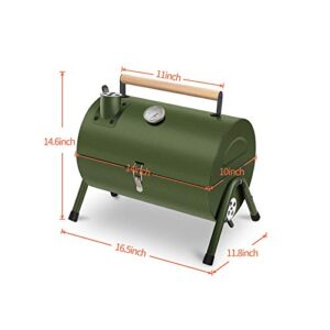 ACWARM HOME Portable Charcoal Grill, Small BBQ Smoker Grill, TableTop Barbecue Charcoal Grill for Outdoor Camping Garden Backyard Cooking Picnic Traveling (Green)