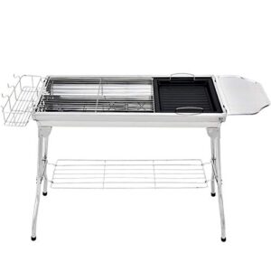 newces barbecue desk portable foldable charcoal barbecue grill outdoor stainless steel smoker bbq for picnic garden terrace camping travel ，3-5 people or more tabletop barbecue