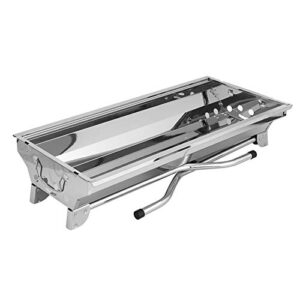 NEWCES Barbecue Desk Portable Foldable Charcoal Barbecue Grill Outdoor Stainless Steel Smoker BBQ for Picnic Garden Terrace Camping Travel ，3-5 People or More Tabletop Barbecue