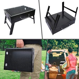 Stainless Steel Foldable Barbecue BBQ Grill, Portable Family Party Charcoal Smoker ,Camping Tabletop Grill,Outdoor BBQ for Picnic Garden Terrace Camping Travel 3.54''X13.78''X10.63''