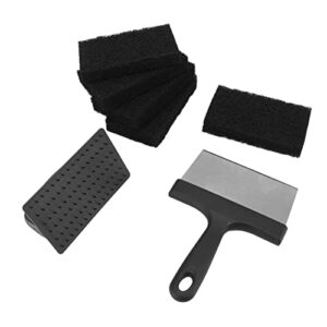 RvSky Household Garden Products Barbecue Grill Griddle Cleaning Kit BBQ Grill Cleaner Set Includes Stainless Steel Scraper Brush Sponge Blocks